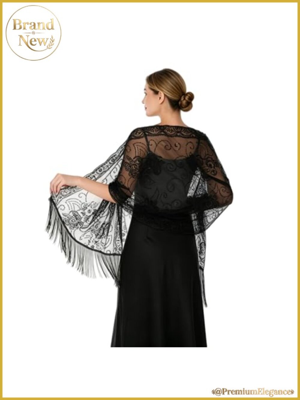 Sequin Lace Fringe Shawl Wrap Wedding Evening Party